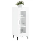 Klassiek dressoir van bewerkt hout met hoogglans wit afwerking - Dressoirs & buffetkasten