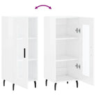 Klassiek dressoir van bewerkt hout met hoogglans wit afwerking - Dressoirs & buffetkasten