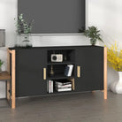 Klassiek dressoir van bewerkt hout met houten poot voor stijl en duurzaamheid - Zwart / 1 - Dressoirs & buffetkasten