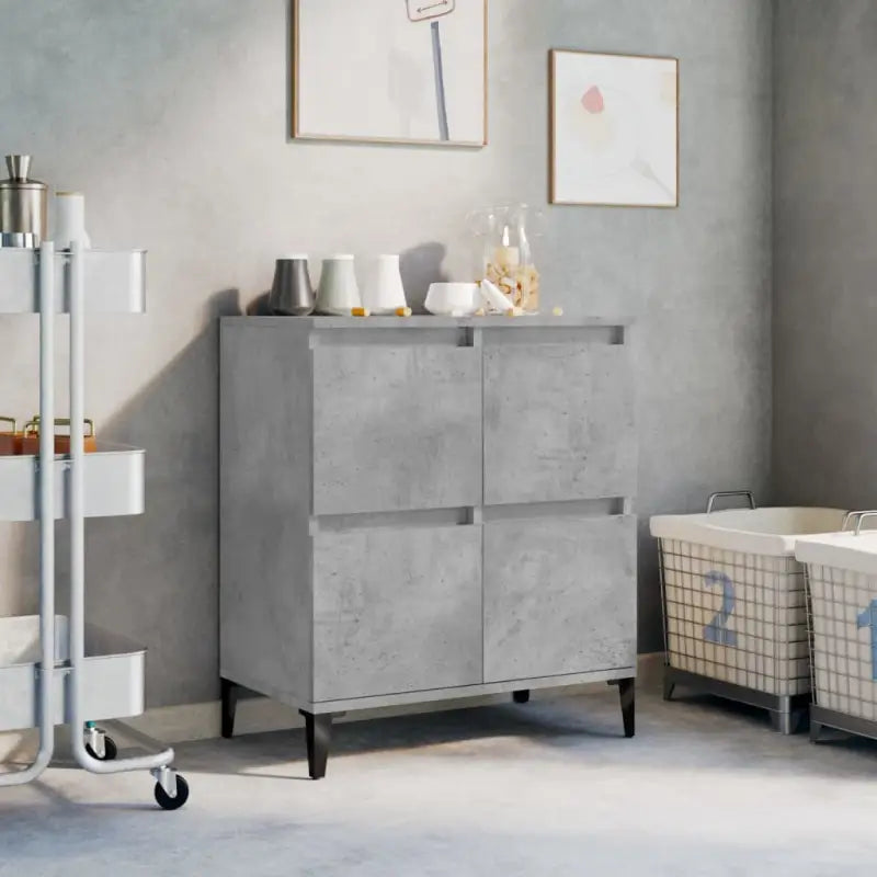 Klassiek dressoir van bewerkt hout met tijdloze uitstraling - Betongrijs / 1 - Dressoirs & buffetkasten