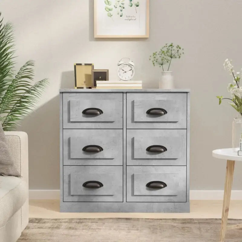 Klassiek dressoir van bewerkt hout met tijdloze uitstraling - Betongrijs / 1 - Dressoirs & buffetkasten