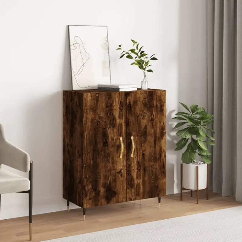 Klassiek dressoir van bewerkt hout met tijdloze uitstraling - Gerookt eiken / 1 - Dressoirs & buffetkasten