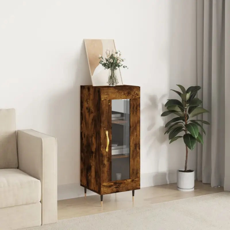 Klassiek dressoir van bewerkt hout met tijdloze uitstraling - Gerookt eiken / 1 - Dressoirs & buffetkasten