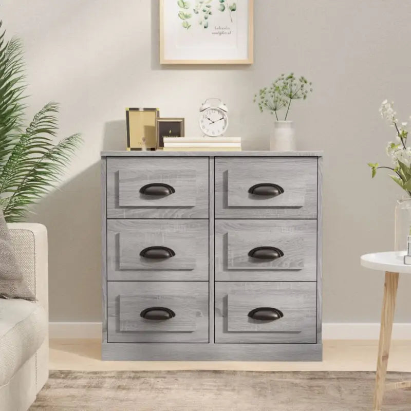 Klassiek dressoir van bewerkt hout met tijdloze uitstraling - Grijs sonoma / 1 - Dressoirs & buffetkasten