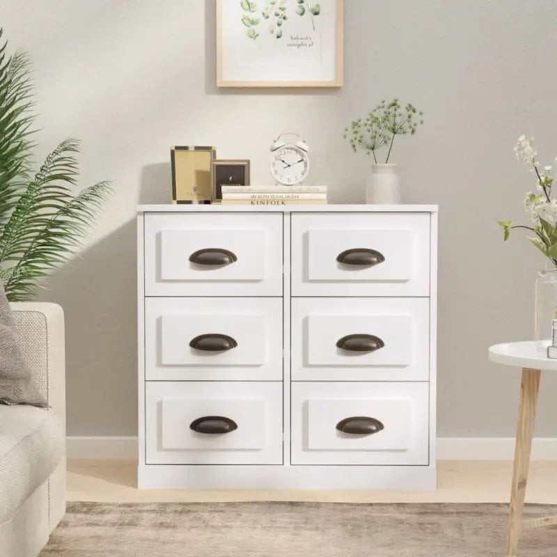 Klassiek dressoir van bewerkt hout met tijdloze uitstraling - Hoogglans wit / 1 - Dressoirs & buffetkasten