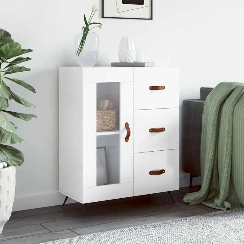 Klassiek dressoir van bewerkt hout met tijdloze uitstraling - Hoogglans wit / 1 - Dressoirs & buffetkasten