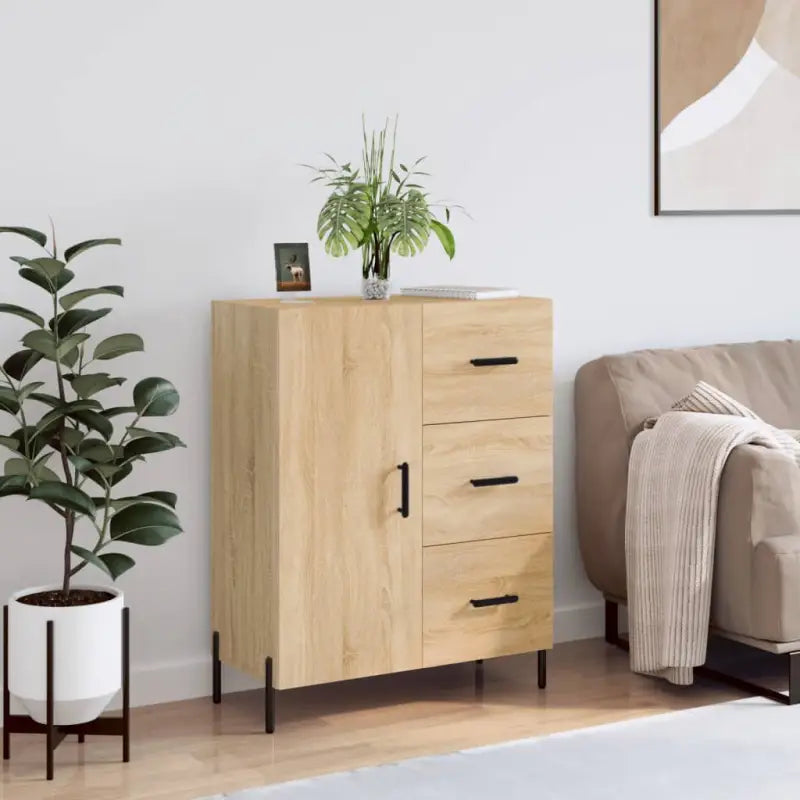 Klassiek dressoir van bewerkt hout met tijdloze uitstraling - Sonoma eiken / 1 - Dressoirs & buffetkasten