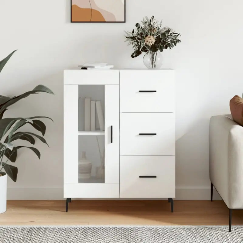 Klassiek dressoir van bewerkt hout met tijdloze uitstraling - Wit / 1 - Dressoirs & buffetkasten