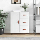 Klassiek dressoir van bewerkt hout met tijdloze uitstraling - Wit / 1 - Dressoirs & buffetkasten