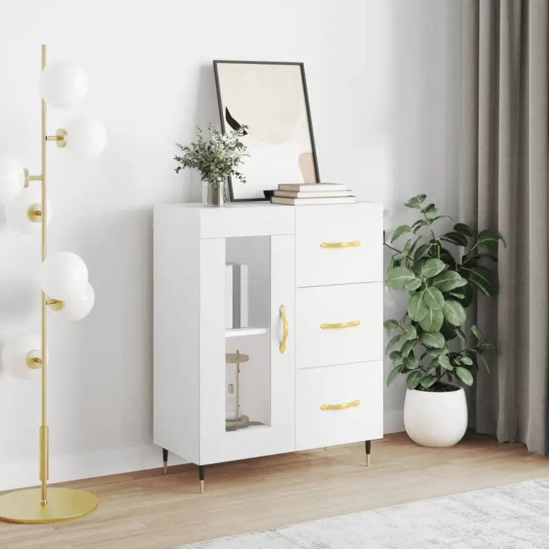 Klassiek dressoir van bewerkt hout met tijdloze uitstraling - Wit / 1 - Dressoirs & buffetkasten