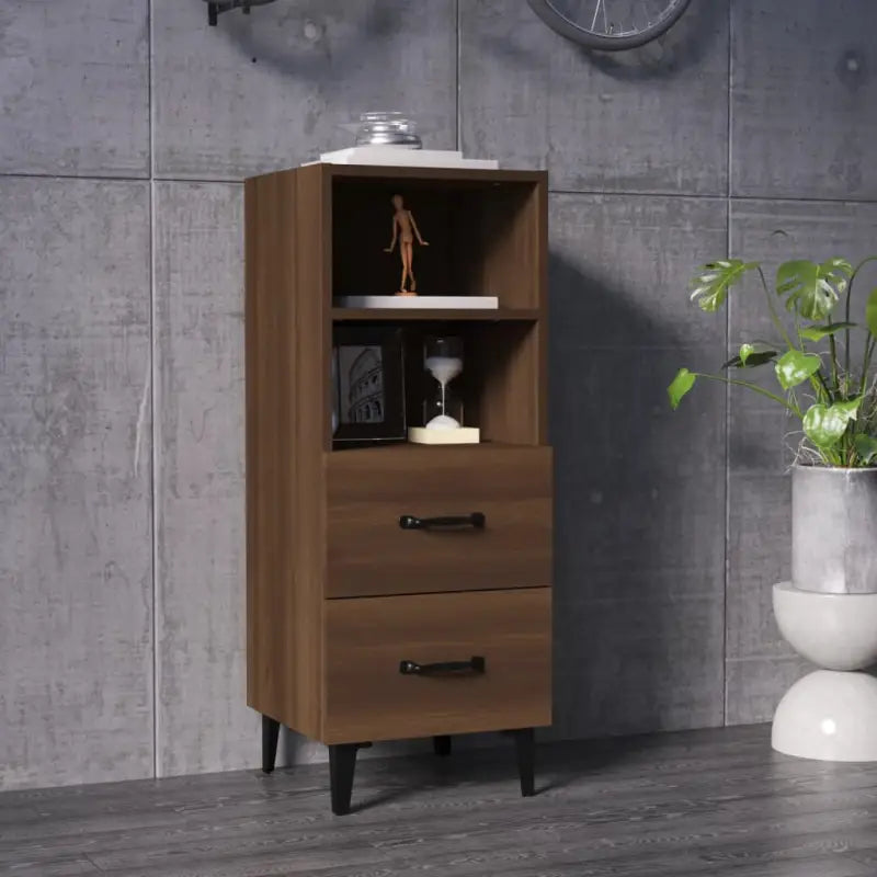 Klassiek dressoir van bewerkt hout voor een elegante en praktische woonkamer - bruin eikenkleur / 1 - Dressoirs &