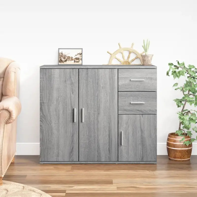 Klassiek dressoir van hoogwaardig bewerkt hout voor een tijdloze uitstraling - Grijs sonoma / 1 - Dressoirs &