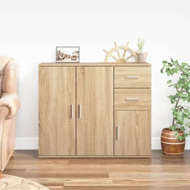 Klassiek dressoir van hoogwaardig bewerkt hout voor een tijdloze uitstraling - Sonoma eiken / 1 - Dressoirs &