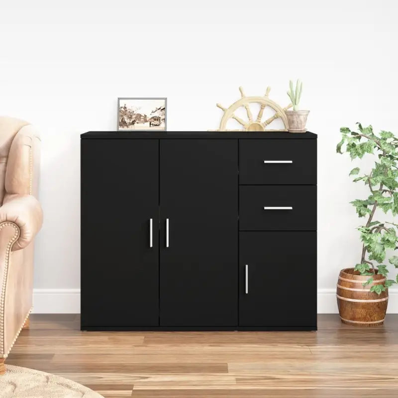 Klassiek dressoir van hoogwaardig bewerkt hout voor een tijdloze uitstraling - Zwart / 1 - Dressoirs & buffetkasten