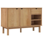 Klassiek dressoir van massief grenenhout met Scandinavisch design - Bruin / 1 - Dressoirs & buffetkasten