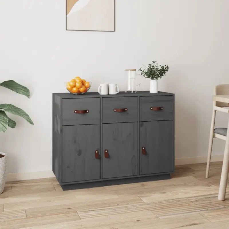 Klassiek Dressoir van Massief Grenenhout voor Slaapkamer of Woonkamer - Grijs / 1 - Dressoirs & buffetkasten