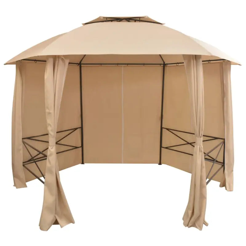 Klassiek Elegante Partytent met Gordijnen voor Bijeenkomsten - Beige - Partytenten & prieëlen