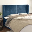 Klassiek fluweel hoofdbord met trendy ontwerp inclusief levering bevat - Donkerblauw / 183 x 23 x 118/128 cm / 1