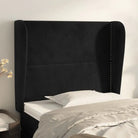 Klassiek fluweel hoofdbord met trendy ontwerp inclusief levering bevat - Zwart / 93 x 23 x 118/128 cm / 1 - Hoofdborden