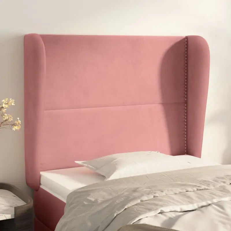 Klassiek fluweel hoofdbord met trendy ontwerp inclusief levering bevat - Roze / 103 x 23 x 118/128 cm / 1 - Hoofdborden