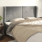 Klassiek fluweel hoofdbord met trendy ontwerp inclusief levering bevat - Lichtgrijs / 203 x 23 x 118/128 cm / 1