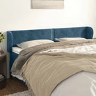 Klassiek fluweel hoofdbord met trendy ontwerp inclusief levering bevat - Donkerblauw / 183 x 23 x 78/88 cm / 1