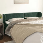 Klassiek fluweel hoofdbord met trendy ontwerp inclusief levering bevat - Donkergroen / 163 x 23 x 78/88 cm / 1