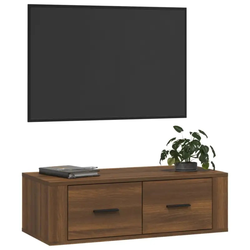 Klassiek Hangend Tv-Meubel van Behandeld Hout voor Gemakkelijk Schoonmaken - Tv-meubels