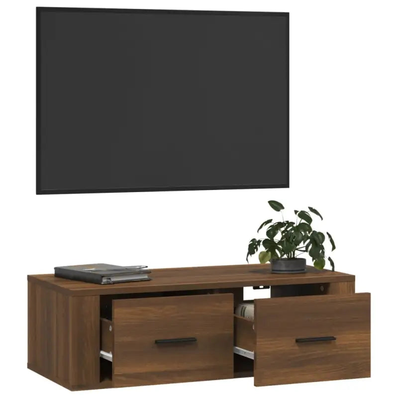 Klassiek Hangend Tv-Meubel van Behandeld Hout voor Gemakkelijk Schoonmaken - Tv-meubels