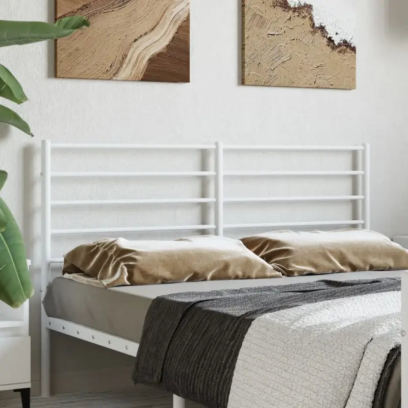 Klassiek hoofdbord met ronde buizen voor een moderne slaapkamer uitstraling - Wit / 160 cm / 1 - Hoofdborden
