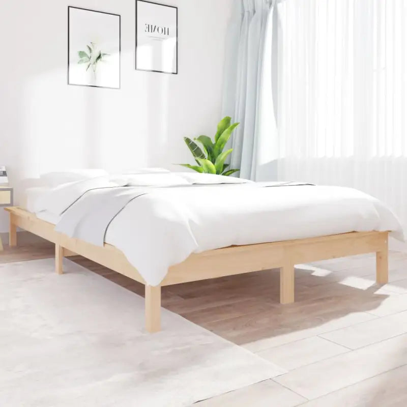 Klassiek houten bed met massief grenenhout voor een moderne slaapkamer - Naturel / 180 x 200 cm - Bedden & bedframes