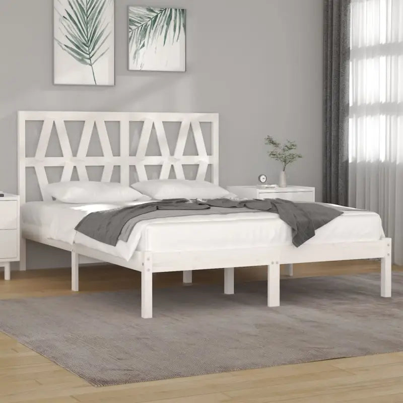 Klassiek houten bedframe van massief grenenhout met levering bevat - Wit / 120 x 200 cm - Bedden & bedframes