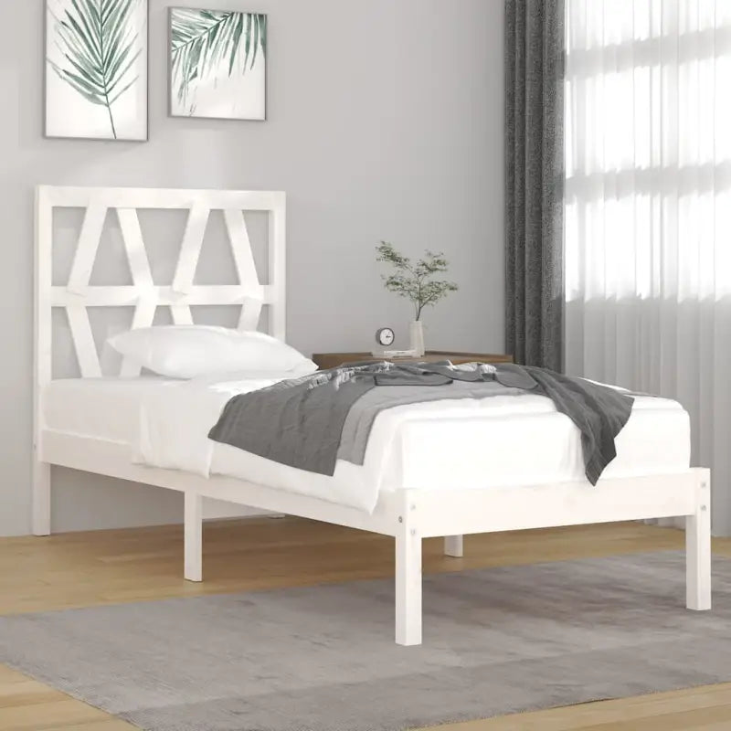 Klassiek houten bedframe van massief grenenhout met levering bevat - Wit / 90 x 200 cm - Bedden & bedframes