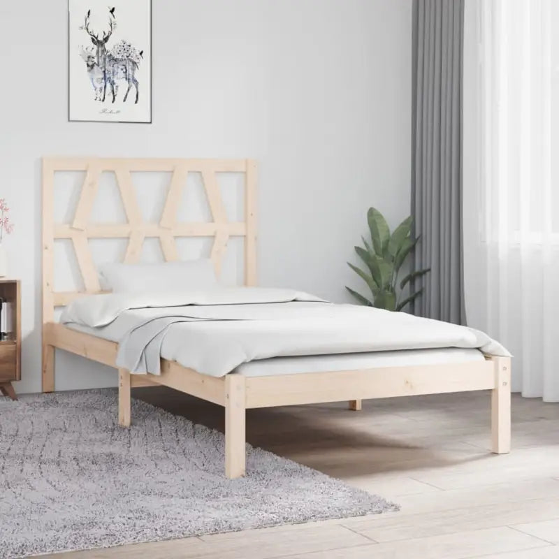 Klassiek houten bedframe van massief grenenhout met levering bevat - Naturel / 90 x 190 cm - Bedden & bedframes