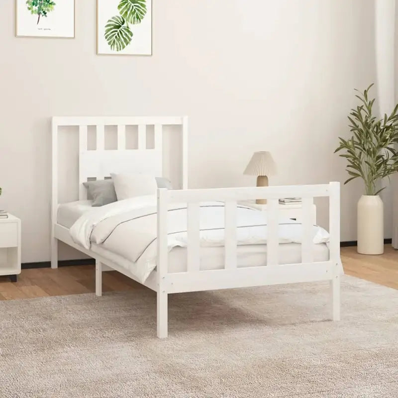 Klassiek houten bedframe van massief grenenhout voor rust en comfort - Wit / 90 x 200 cm - Bedden & bedframes