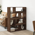 Klassiek kamerscherm van bewerkt hout voor decoratie en praktische gebruik - bruin eikenkleur / 1 / 125.5 cm