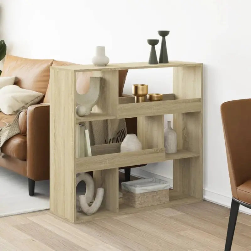 Klassiek kamerscherm van bewerkt hout voor decoratie en praktische gebruik - Sonoma eiken / 1 / 94.5 cm - Boekenkasten