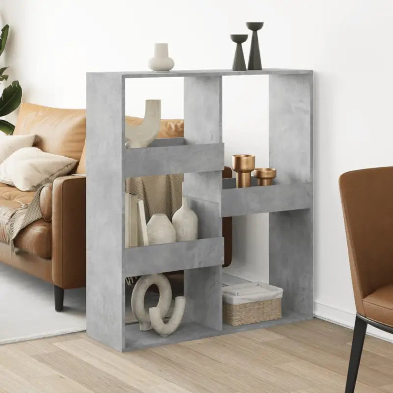 Klassiek kamerscherm van bewerkt hout voor modern interieur - Betongrijs / 1 / 115 cm - Boekenkasten