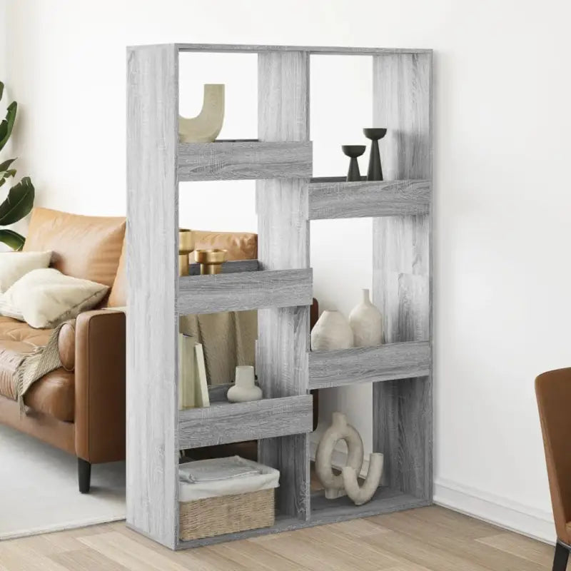 Klassiek kamerscherm van bewerkt hout voor modern interieur - Grijs sonoma / 1 / 155.5 cm - Boekenkasten