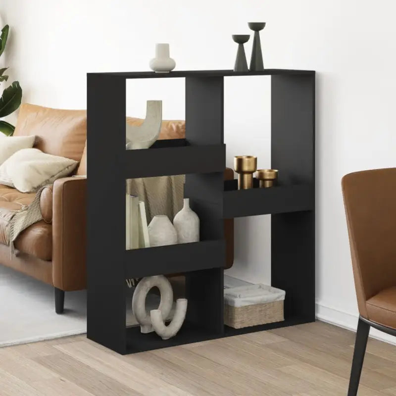 Klassiek kamerscherm van bewerkt hout voor modern interieur - Zwart / 1 / 115 cm - Boekenkasten