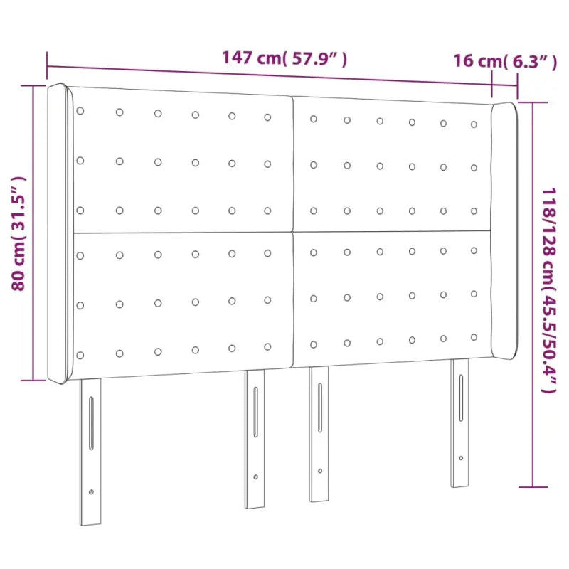 Klassiek LED Hoofdbord 147x16x118 met Kunstleer voor Slaapkamer - Hoofdborden en voetborden