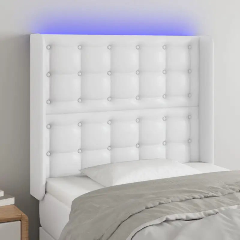 Klassiek LED Hoofdbord 147x16x118 met Kunstleer voor Slaapkamer - Wit / 93 x 16 x 118/128 cm / 1 - Hoofdborden