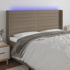 Klassiek LED Hoofdbord 147x16x118 voor een moderne slaapkamer uitstraling - Taupe / 183 x 16 x 118/128 cm / 1
