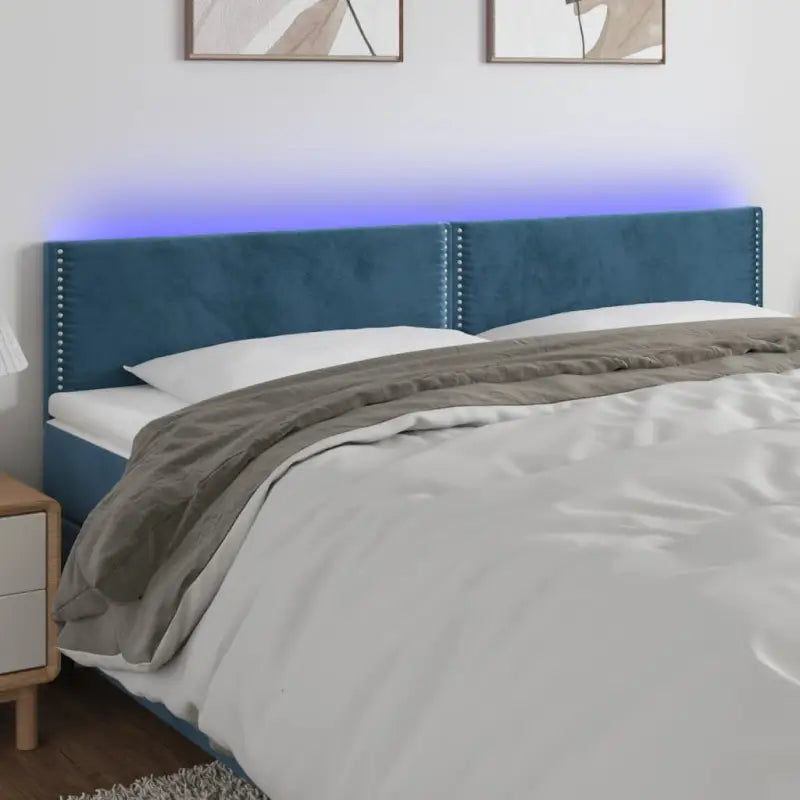 Klassiek LED Hoofdbord en Voetbord voor Moderne Slaapkamer - Donkerblauw / 160 x 5 x 78/88 cm / 1 - Hoofdborden