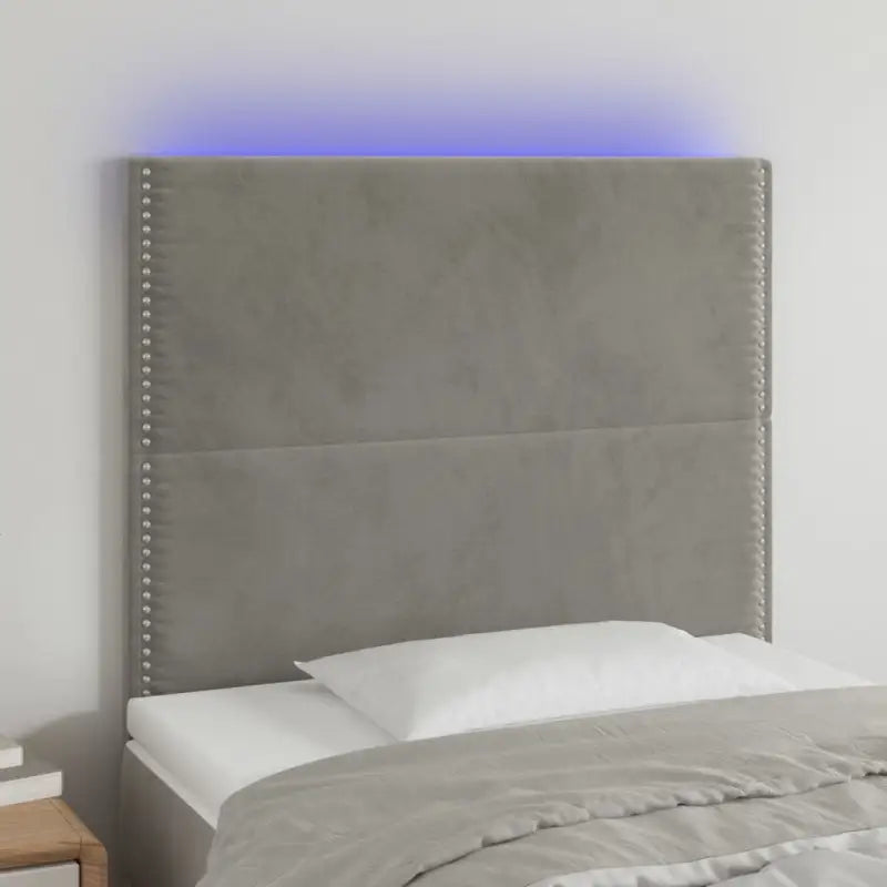 Klassiek LED Hoofdbord en Voetbord voor Moderne Slaapkamer - Lichtgrijs / 100 x 5 x 118/128 cm / 1 - Hoofdborden