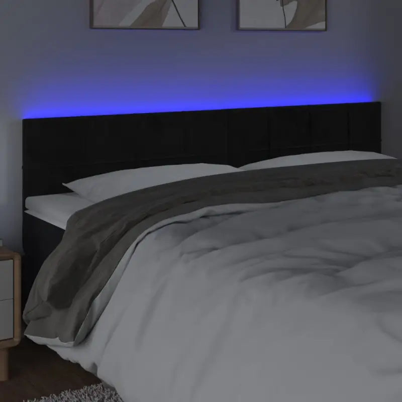 Klassiek LED Hoofdbord en Voetborden voor een Modern Slaapkamergevoel - Zwart / 180 x 5 x 78/88 cm / 1 - Hoofdborden