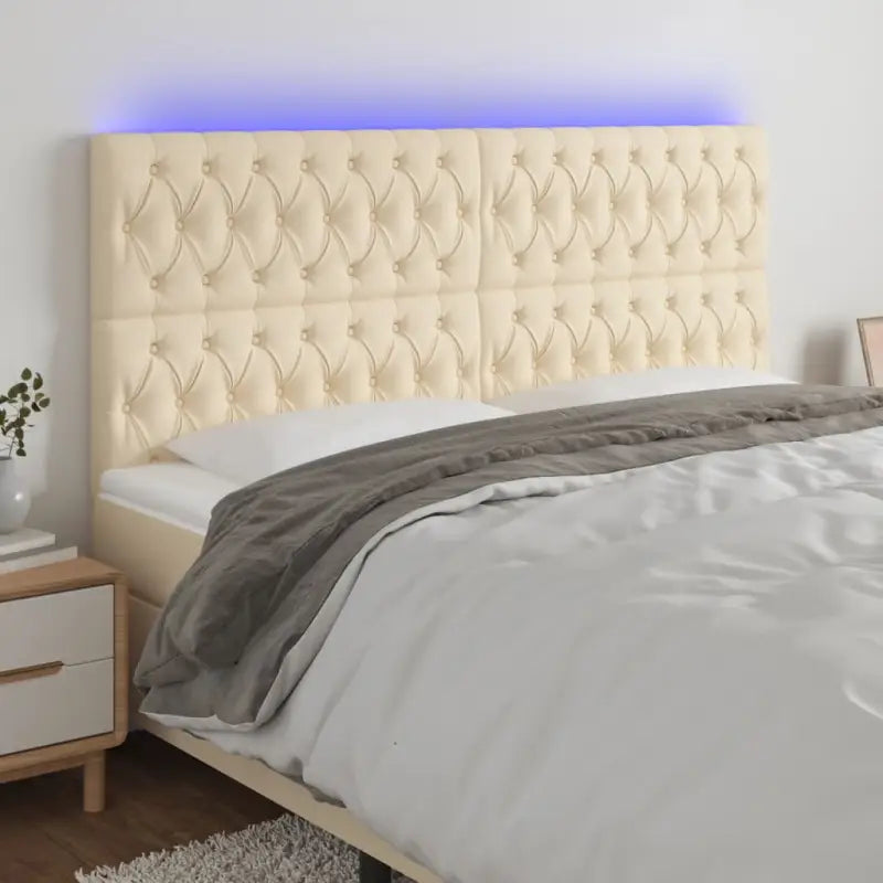 Klassiek LED-hoofdbord met stijlvol ontwerp voor elke slaapkamer - Crème / 180 x 7 x 118/128 cm / 1 - Hoofdborden