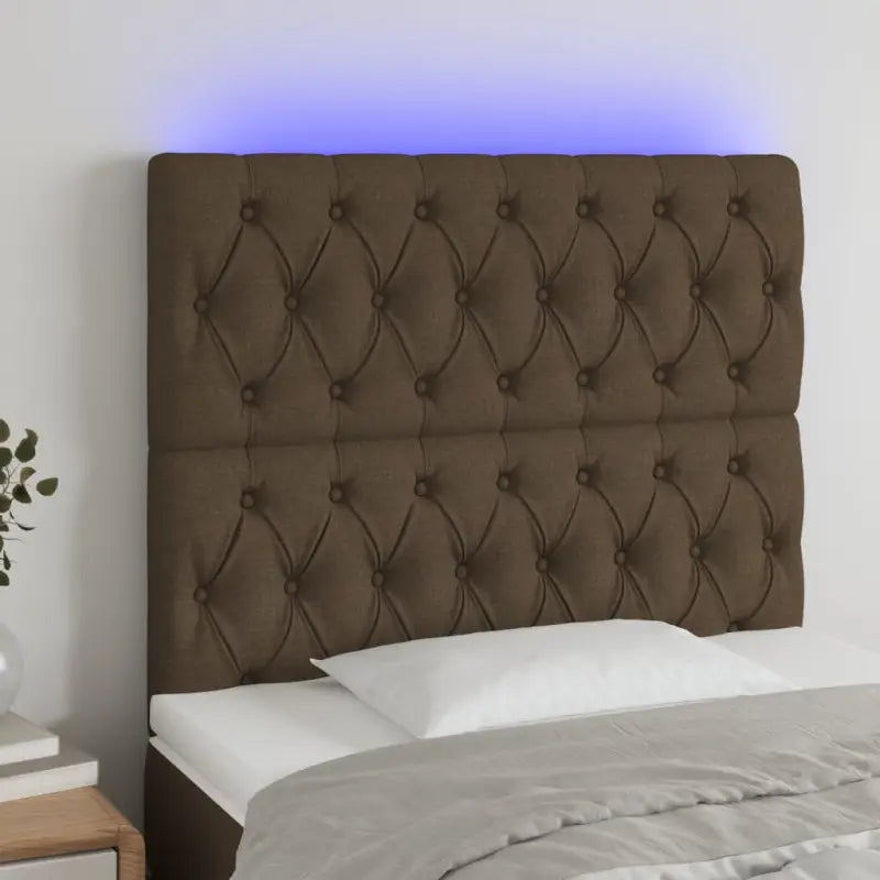 Klassiek LED-hoofdbord met stijlvol ontwerp voor elke slaapkamer - Donkerbruin / 100 x 7 x 118/128 cm / 1 - Hoofdborden