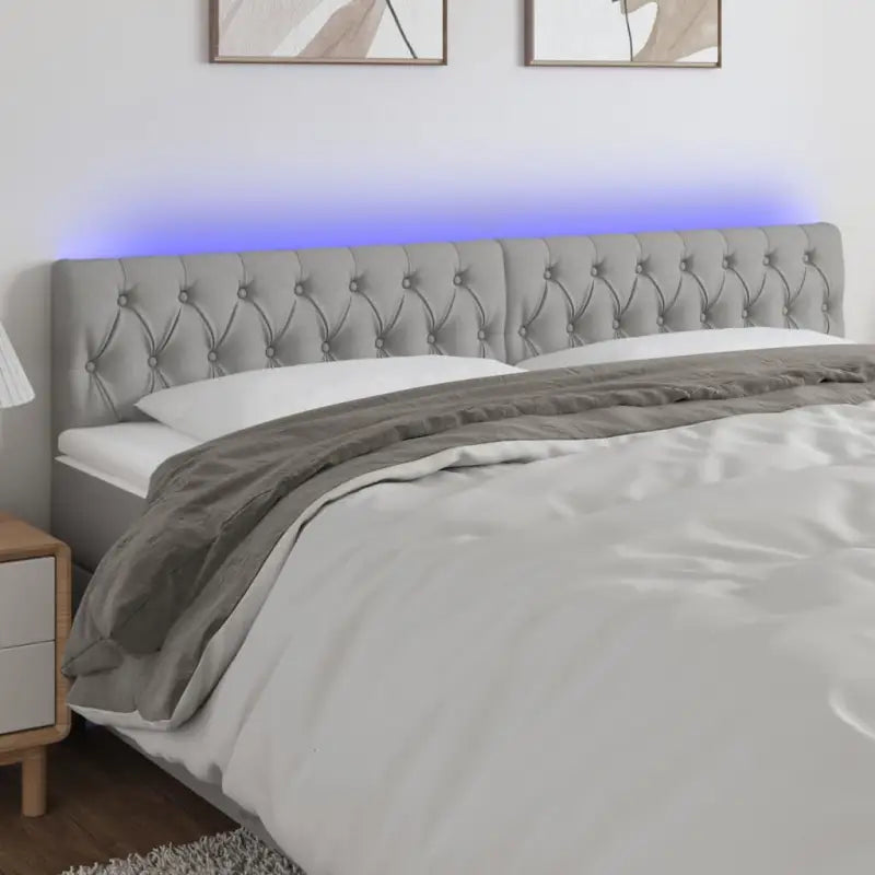 Klassiek LED-hoofdbord met stijlvol ontwerp voor elke slaapkamer - Lichtgrijs / 200 x 7 x 78/88 cm / 1 - Hoofdborden