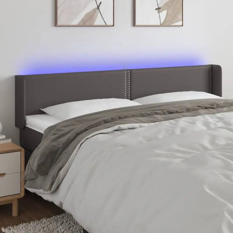 Klassiek LED Hoofdbord voor een Modern en Elegant Slaapkamer Designe - Grijs / 183 x 16 x 78/88 cm / 1 - Hoofdborden